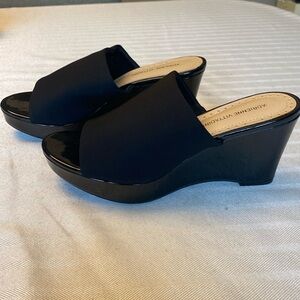 New in box: Adrienne Vittadini “Caterena” wedge sandals, Size 7M.